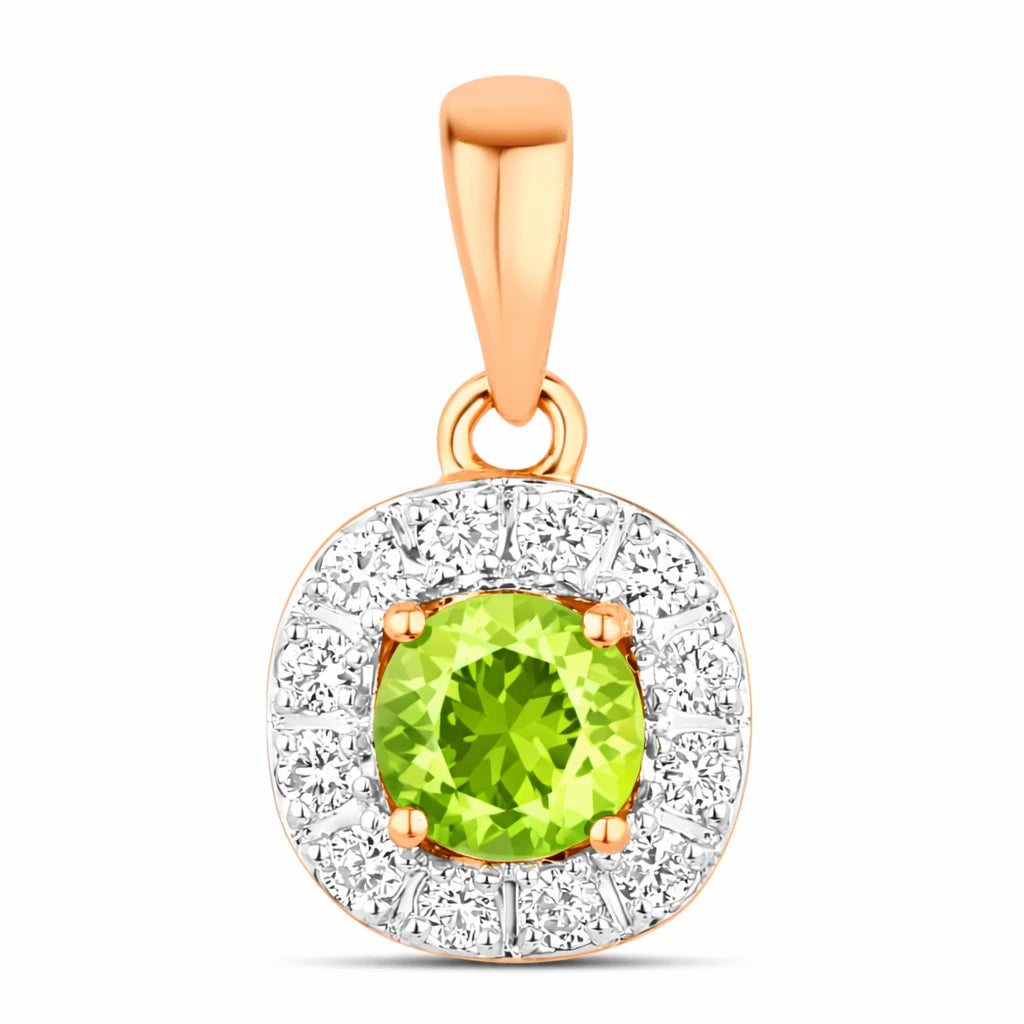 Round Cut Diamond Accent Pendant