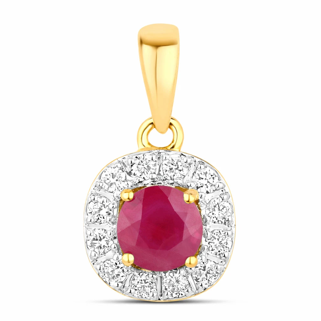 Round Cut Diamond Accent Pendant
