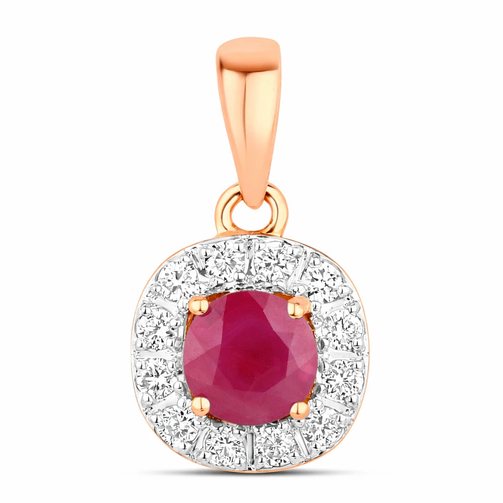 Round Cut Diamond Accent Pendant