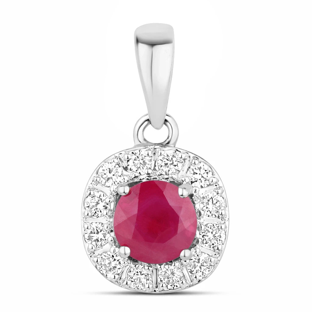 Round Cut Diamond Accent Pendant