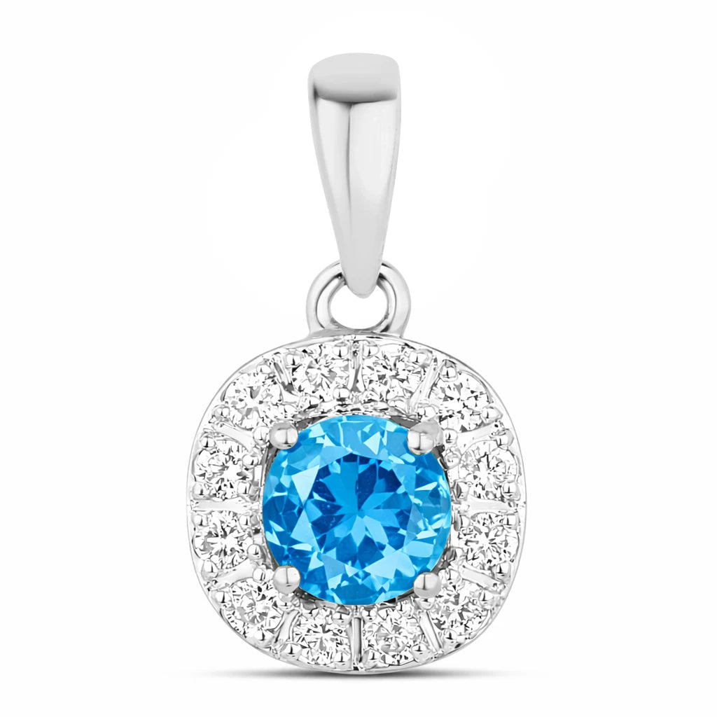 Round Cut Diamond Accent Pendant