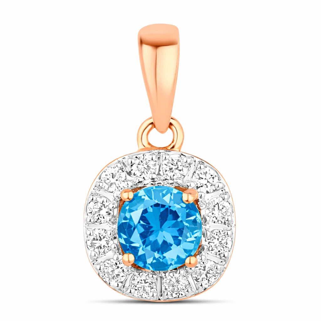 Round Cut Diamond Accent Pendant