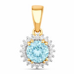 Sunburst Round Cut Diamond Accent Pendant