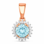 Sunburst Round Cut Diamond Accent Pendant