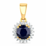 Sunburst Round Cut Diamond Accent Pendant