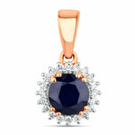 Sunburst Round Cut Diamond Accent Pendant