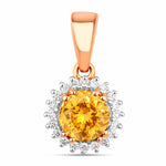 Sunburst Round Cut Diamond Accent Pendant