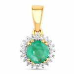 Sunburst Round Cut Diamond Accent Pendant