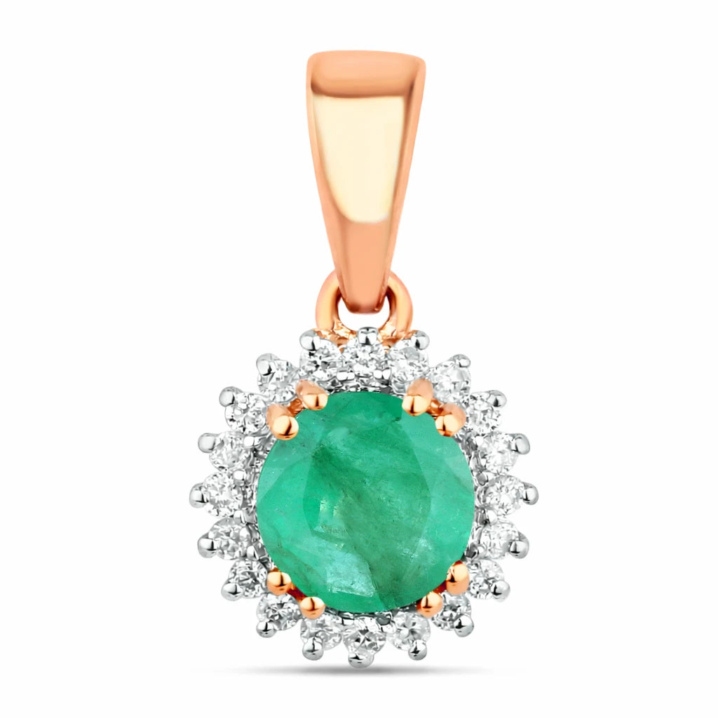 Sunburst Round Cut Diamond Accent Pendant