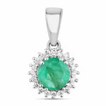 Sunburst Round Cut Diamond Accent Pendant