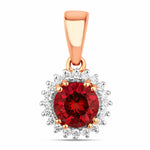 Sunburst Round Cut Diamond Accent Pendant