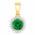 Sunburst Round Cut Diamond Accent Pendant