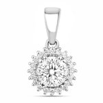 Sunburst Round Cut Diamond Accent Pendant