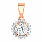 Sunburst Round Cut Diamond Accent Pendant