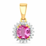 Sunburst Round Cut Diamond Accent Pendant