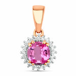 Sunburst Round Cut Diamond Accent Pendant