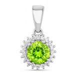 Sunburst Round Cut Diamond Accent Pendant