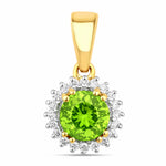 Sunburst Round Cut Diamond Accent Pendant