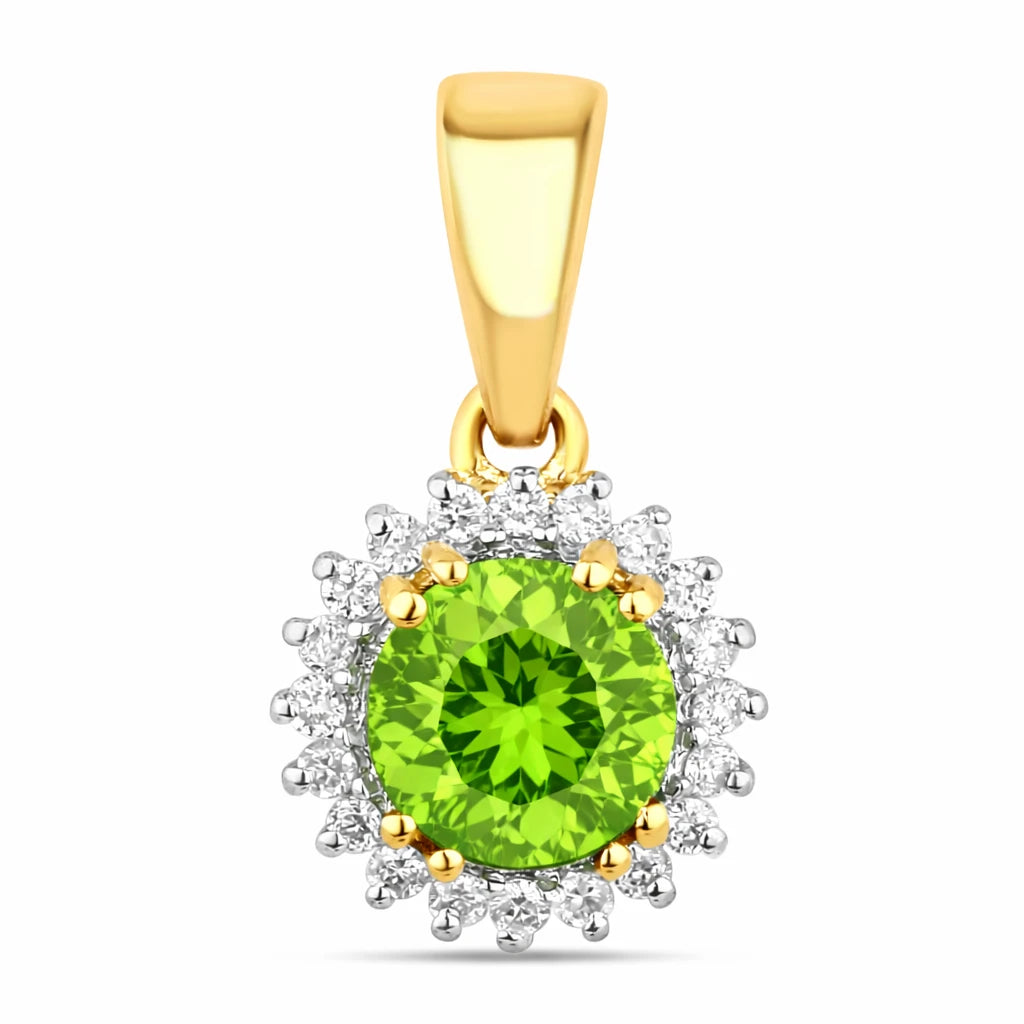 Sunburst Round Cut Diamond Accent Pendant