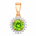 Sunburst Round Cut Diamond Accent Pendant