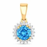 Sunburst Round Cut Diamond Accent Pendant