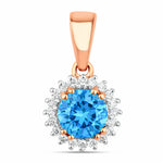 Sunburst Round Cut Diamond Accent Pendant