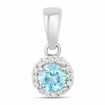 Minimalist Round Cut Amethyst Diamond Accent Pendant
