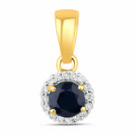 Minimalist Round Cut Amethyst Diamond Accent Pendant
