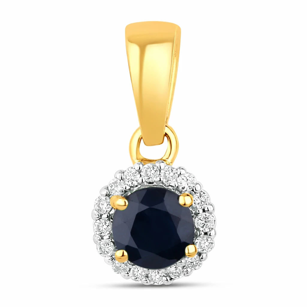 Minimalist Round Cut Amethyst Diamond Accent Pendant
