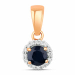 Minimalist Round Cut Amethyst Diamond Accent Pendant