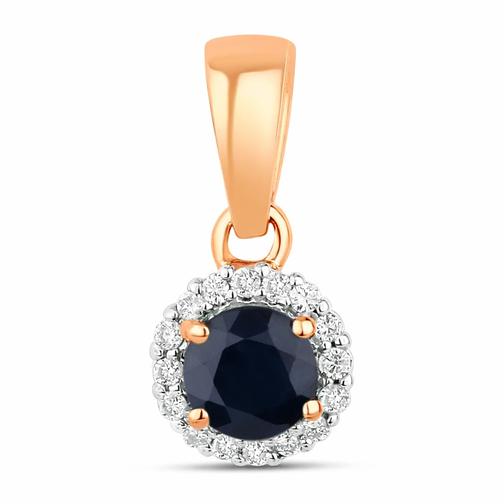 Minimalist Round Cut Amethyst Diamond Accent Pendant