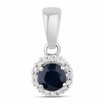 Minimalist Round Cut Amethyst Diamond Accent Pendant