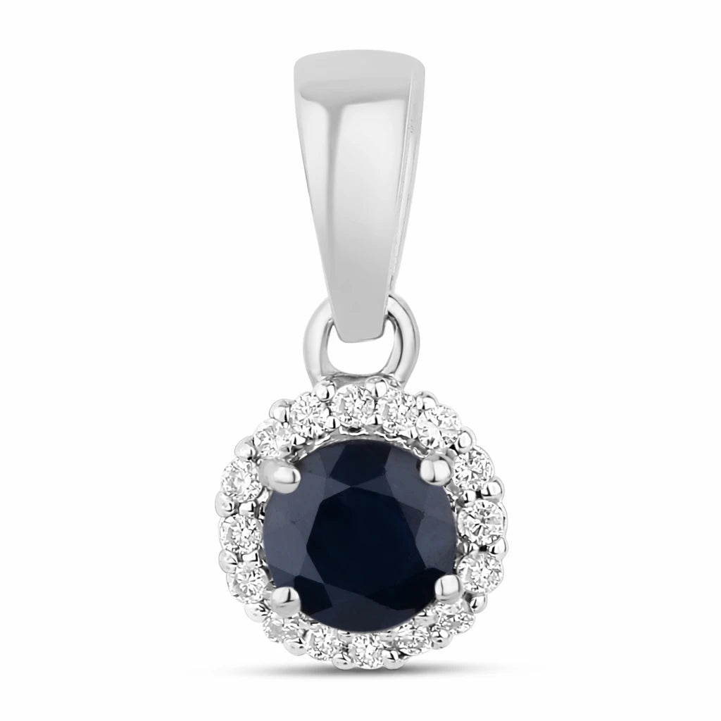 Minimalist Round Cut Amethyst Diamond Accent Pendant