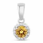 Minimalist Round Cut Amethyst Diamond Accent Pendant