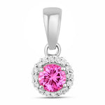 Minimalist Round Cut Amethyst Diamond Accent Pendant