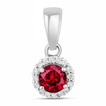 Minimalist Round Cut Amethyst Diamond Accent Pendant