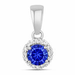 Minimalist Round Cut Amethyst Diamond Accent Pendant