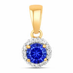 Minimalist Round Cut Amethyst Diamond Accent Pendant