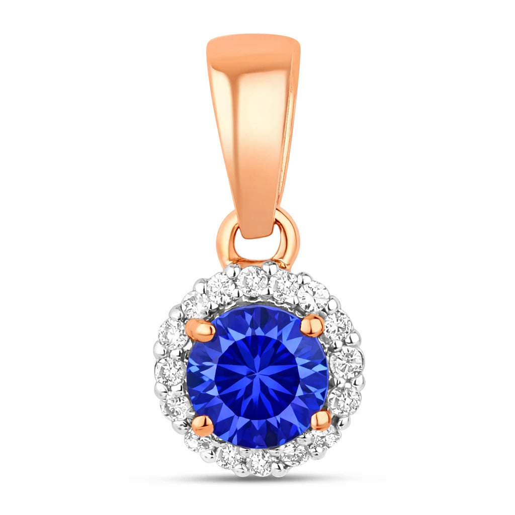 Minimalist Round Cut Amethyst Diamond Accent Pendant