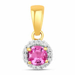Minimalist Round Cut Amethyst Diamond Accent Pendant