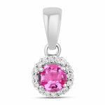 Minimalist Round Cut Amethyst Diamond Accent Pendant