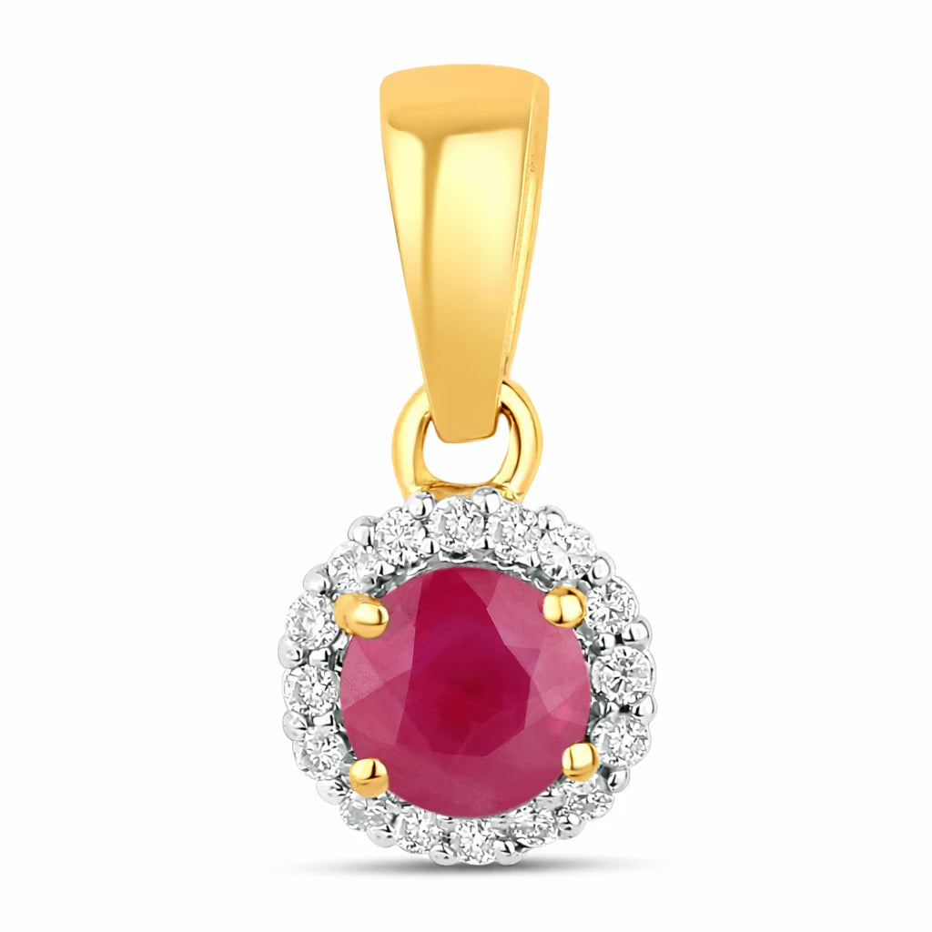 Minimalist Round Cut Amethyst Diamond Accent Pendant