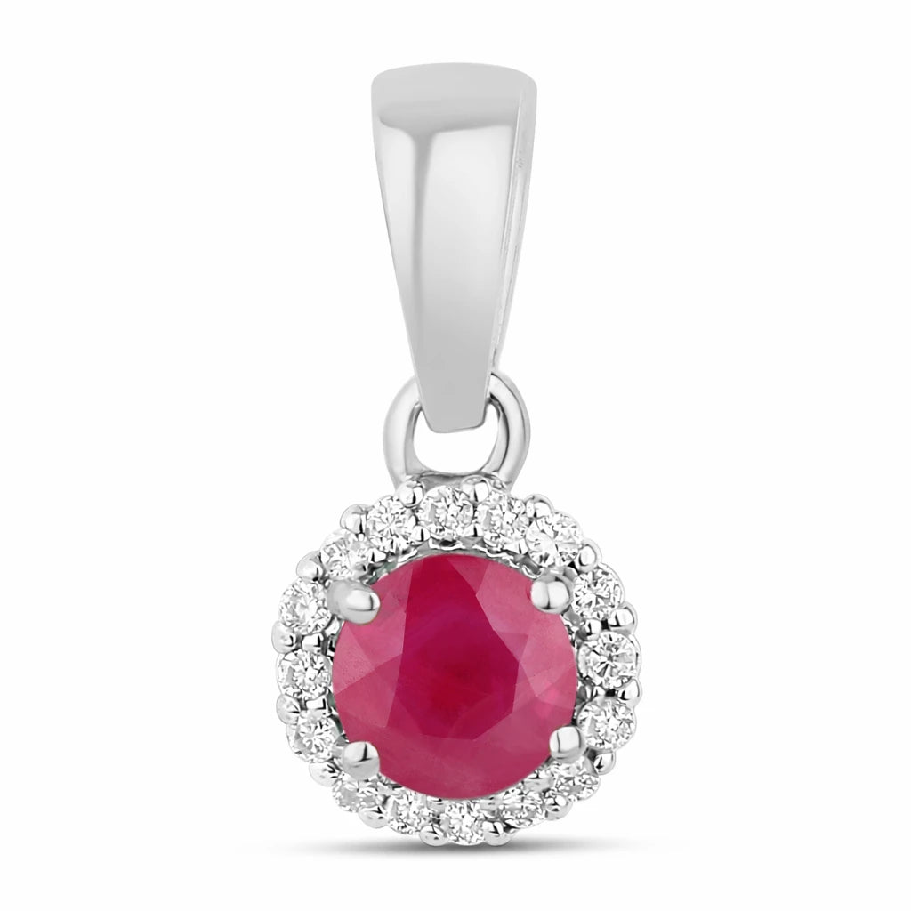 Minimalist Round Cut Amethyst Diamond Accent Pendant