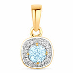 Framed Round Cut Diamond Accent Pendant