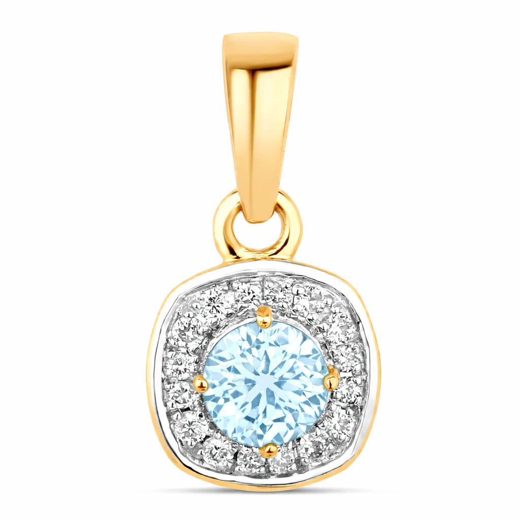 Framed Round Cut Diamond Accent Pendant