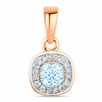 Framed Round Cut Diamond Accent Pendant