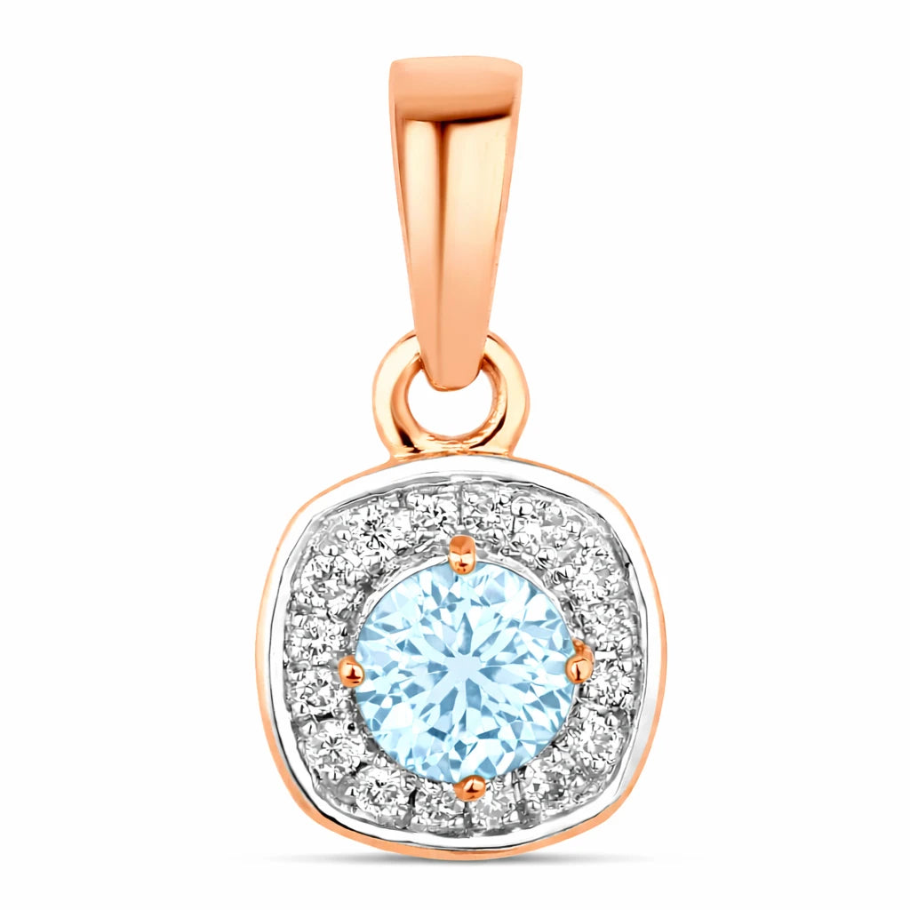 Framed Round Cut Diamond Accent Pendant