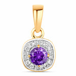 Framed Round Cut Diamond Accent Pendant