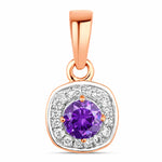 Framed Round Cut Diamond Accent Pendant