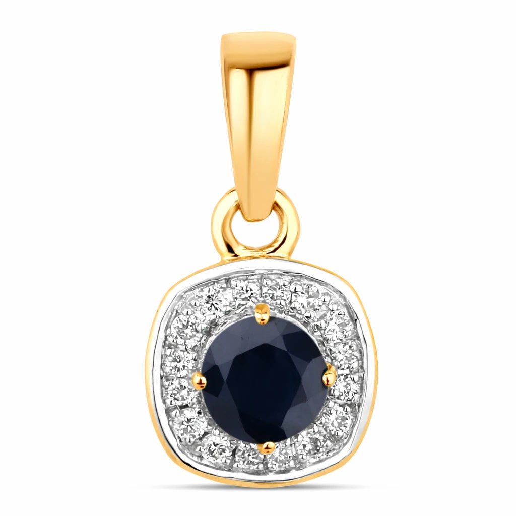 Framed Round Cut Diamond Accent Pendant